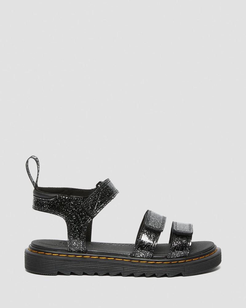 Dr Martens Junior Klaire Glitter Sandalen Kinderen Zwart | NL 108OKI